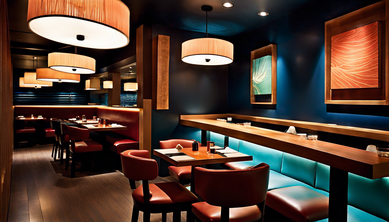 Модные цветовые решения в дизайне суши-ресторанов