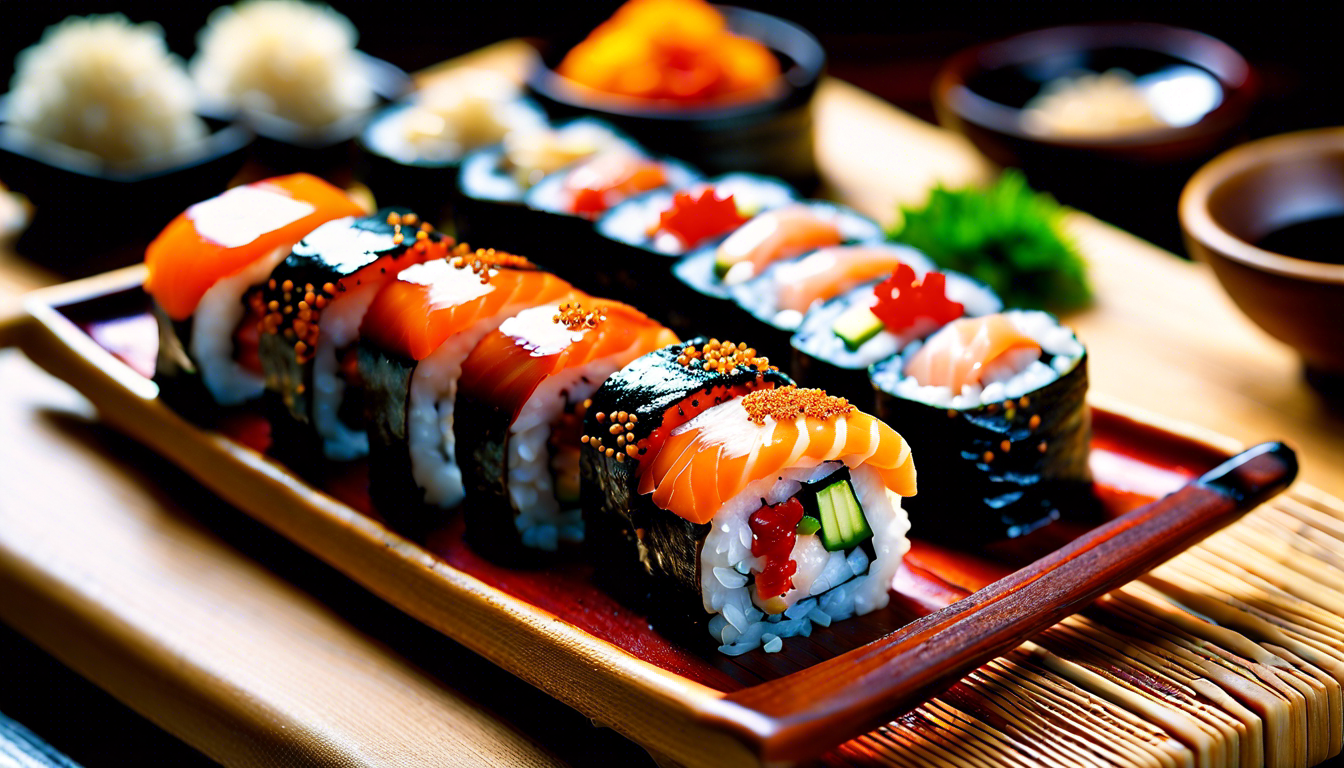 Экзотический рецепт суши с угрем и кунжутом